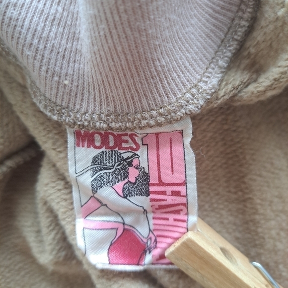 Modes 10 fashions vintage jumpsuit one piece made in Canada Tan cotton size Med - Picture 16 of 16